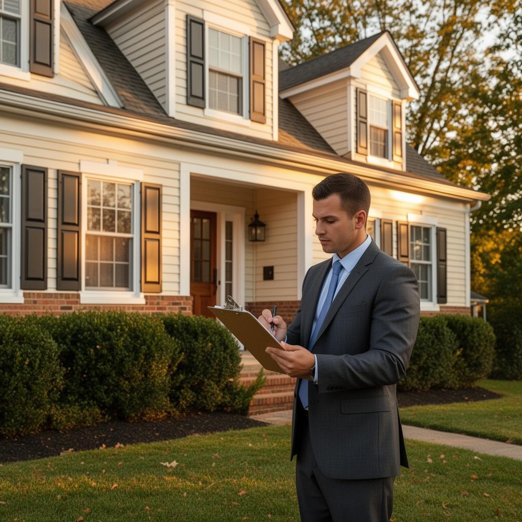 Professional real estate appraiser inspecting a residential property in Springfield, MA
